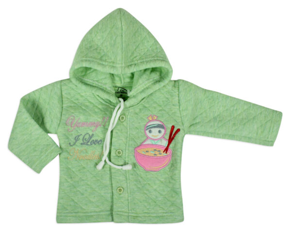 Little Darling Quilted Top & Bottom Hooded Winter Set - Green-17809