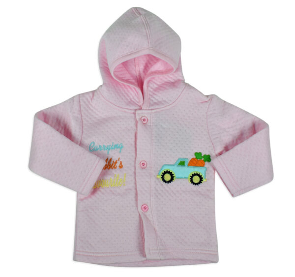 Little Darling Quilted Top & Bottom Hooded Winter Set (Rabbit) - Pink-17885