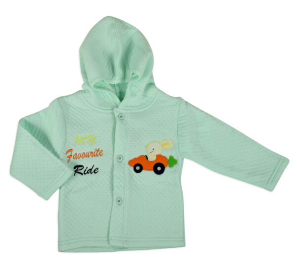 Little Darling Quilted Top & Bottom Hooded Winter Set (Rabbit) - Aqua-17895