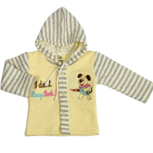 Hooded Top & Bottom Winter Set (Lining Pattern) - Yellow-18052