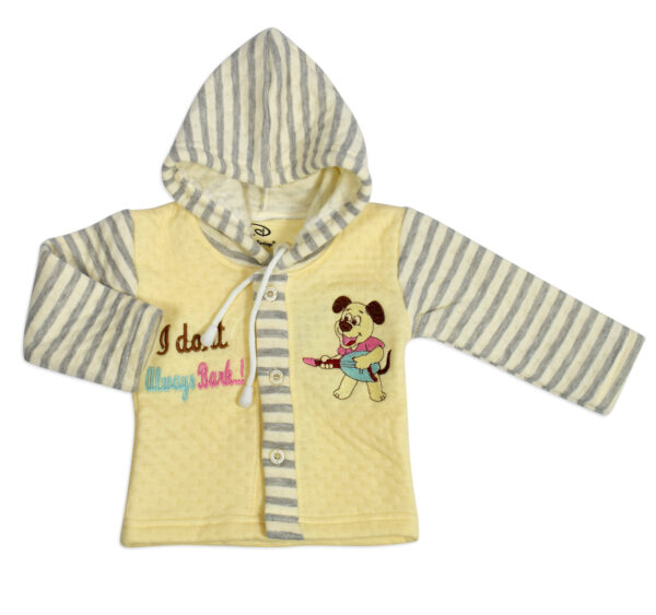 Hooded Top & Bottom Winter Set (Lining Pattern) - Yellow-18052