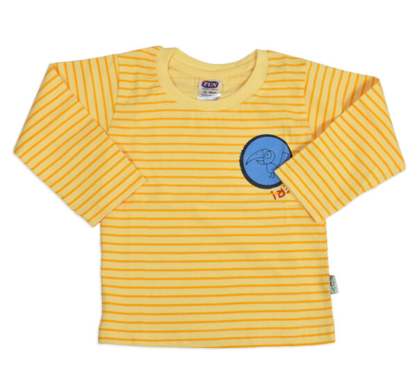 Fun Full Sleeve Cotton T-shirt (Lining Pattern)- Yellow-0