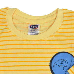 Fun Full Sleeve Cotton T-shirt (Lining Pattern)- Yellow-18191