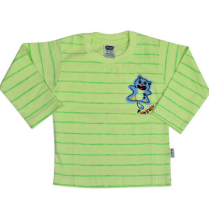 Fun Full Sleeve Cotton T-shirt (Lining Pattern) - Green-0