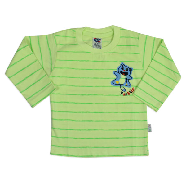 Fun Full Sleeve Cotton T-shirt (Lining Pattern) - Green-0