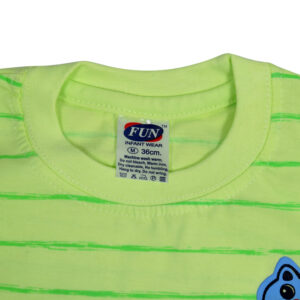 Fun Full Sleeve Cotton T-shirt (Lining Pattern) - Green-18202