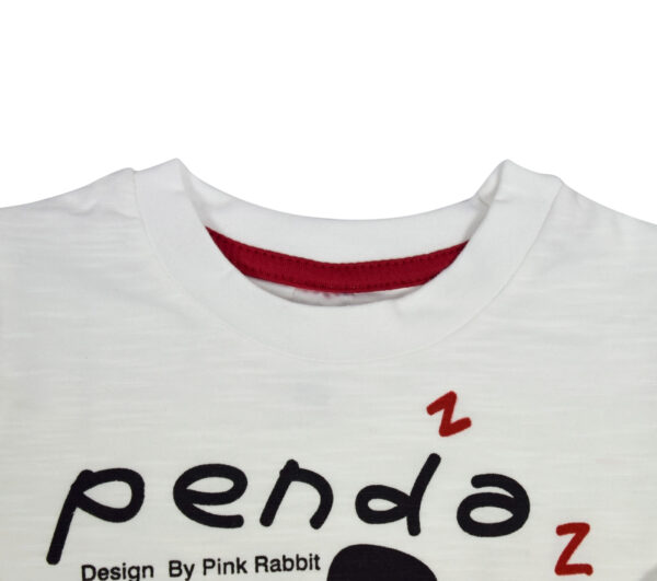 Pink Rabbit Full Sleeve Cotton T-shirt (Penda Print) - White-18234