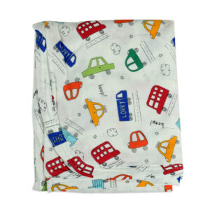 Baby Soft Wrapping Sheet for Swaddling (M) - Car Print-0