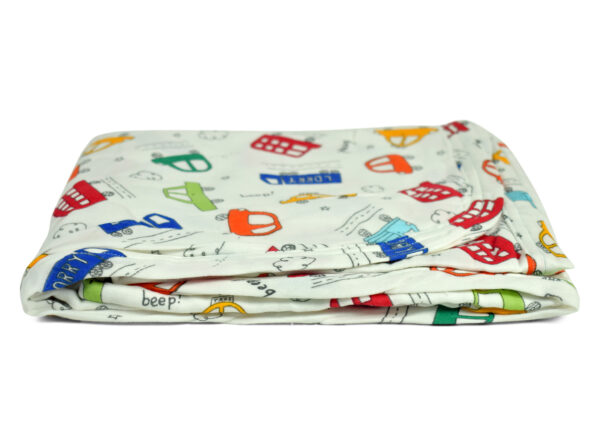 Baby Soft Wrapping Sheet for Swaddling (M) - Car Print-18372