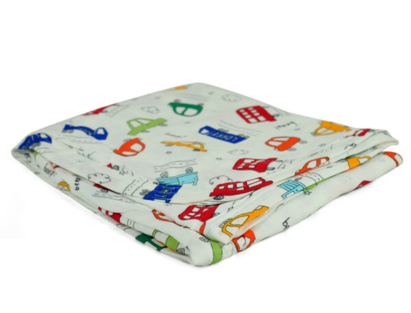 Baby Soft Wrapping Sheet for Swaddling (M) - Car Print-18371