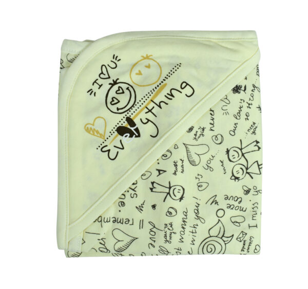 Hooded Baby Wrapping Sheet - Yellow-0