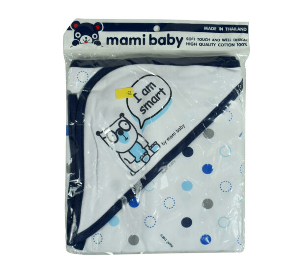 Hooded Baby Wrapping Sheet - White/Blue-18413