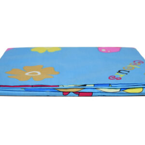 Single Bed Size Cotton Top Sheet for Kids, Cartoon Print - Sky Blue-18426