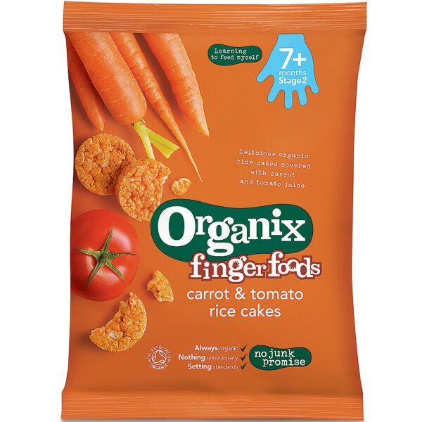 Organix Finger Foods Carrot & Tomato Rice Cakes - 50gm-0