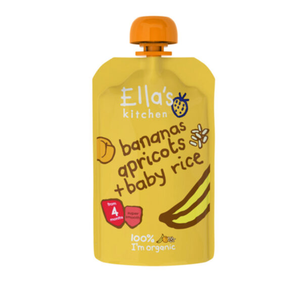 Ella's Kitchen Organic Bananas, Apricots & Baby Rice (4M+) - 120g-0