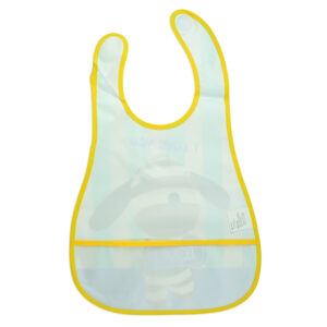 Baby Non-Spill Plastic Bib (Dog Print) - Blue/Yellow-18961