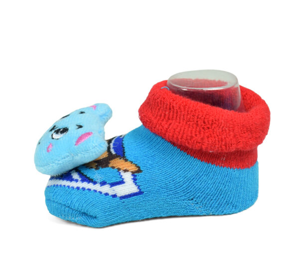 Babys World Socks Shoes With Motif - Sky Blue-19168