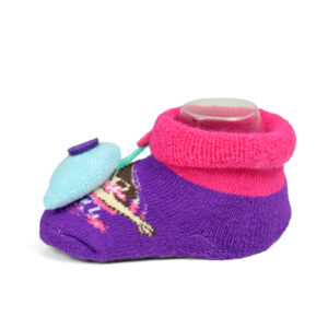 Babys World Socks Shoes With Motif - Voilet-19183