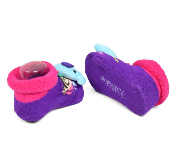 Babys World Socks Shoes With Motif - Voilet-19185