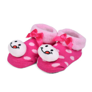 Babys World Socks Shoes With Smiley Motif - Pink-0