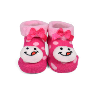 Babys World Socks Shoes With Smiley Motif - Pink-19192