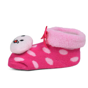 Babys World Socks Shoes With Smiley Motif - Pink-19193