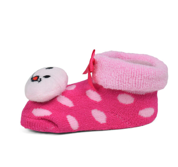 Babys World Socks Shoes With Smiley Motif - Pink-19193