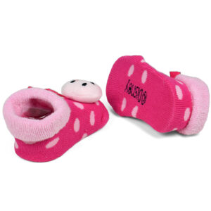 Babys World Socks Shoes With Smiley Motif - Pink-19194