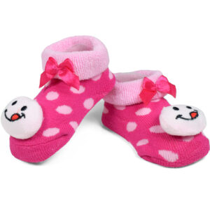 Babys World Socks Shoes With Smiley Motif - Pink-19196