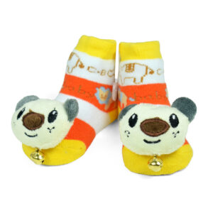 Babys World Socks Shoes With Motif - Yellow-0