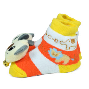 Babys World Socks Shoes With Motif - Yellow-19210