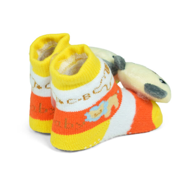 Babys World Socks Shoes With Motif - Yellow-19212