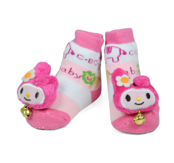 Babys World Socks Shoes With Motif - Pink-0