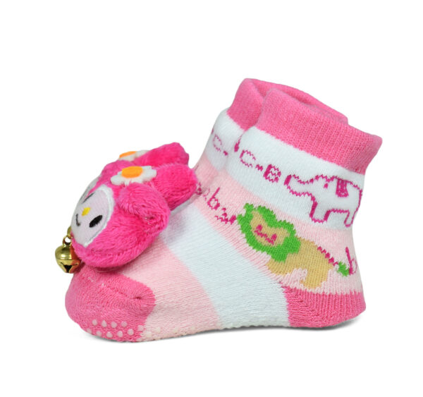 Babys World Socks Shoes With Motif - Pink-19229