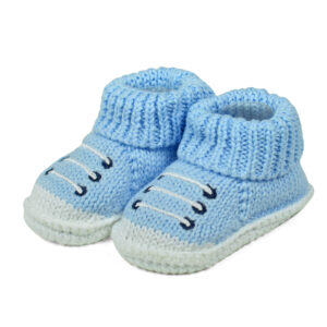 Carter's Trendy Looks Knitted Woolen Booties - Sky Blue-0