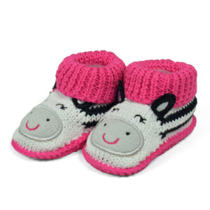 Carter's Trendy Looks Knitted Woolen Booties (Character Applique) - Pink-0