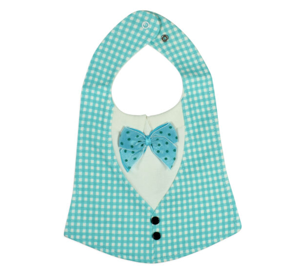 Baby Fancy Bib With Bow (Solid Color) - Grey-19529