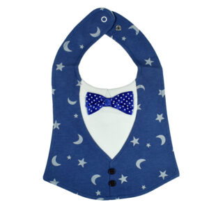 Baby Fancy Bib With Bow (Solid Color) - Blue-0