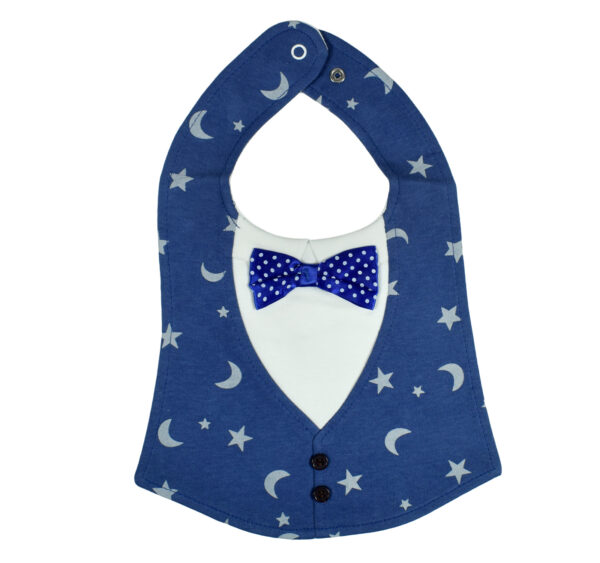 Baby Fancy Bib With Bow (Solid Color) - Blue-0