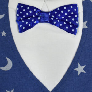 Baby Fancy Bib With Bow (Solid Color) - Blue-19541