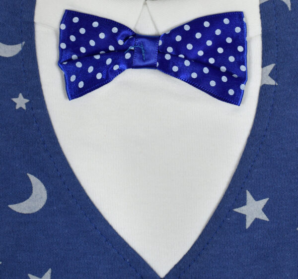 Baby Fancy Bib With Bow (Solid Color) - Blue-19541