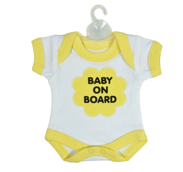 Baby On Board Sign Hanger (Onesies Style) - Yellow-0