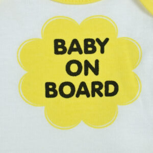 Baby On Board Sign Hanger (Onesies Style) - Yellow-19582