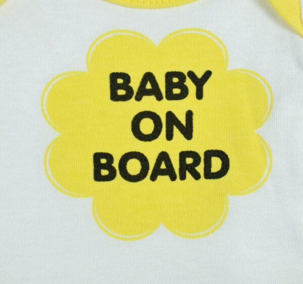 Baby On Board Sign Hanger (Onesies Style) - Yellow-19582