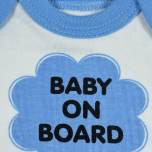 Baby On Board Sign Hanger (Onesies Style) - Sky Blue-19586