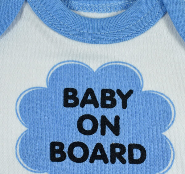 Baby On Board Sign Hanger (Onesies Style) - Sky Blue-19586