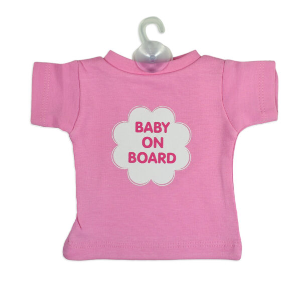 Baby On Board Sign Hanger (Tshirt Style) - Pink-0