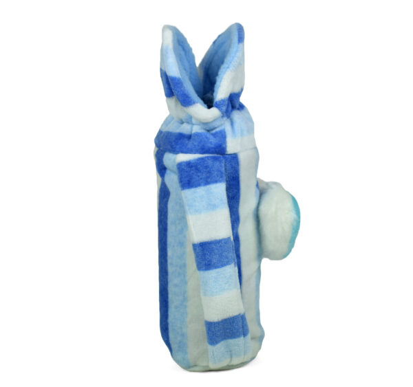 Baby Plush Feeding Bottle Cover (M) - Blue/White-18528