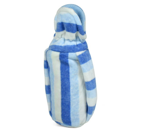 Baby Plush Feeding Bottle Cover (M) - Blue/White-18530