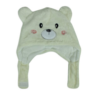Baby Fur Winter Cap (Bear Character) - Cream-0